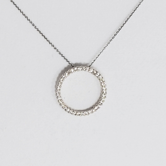 Circle of Diamonds .48 Cttw.Pendant with 18